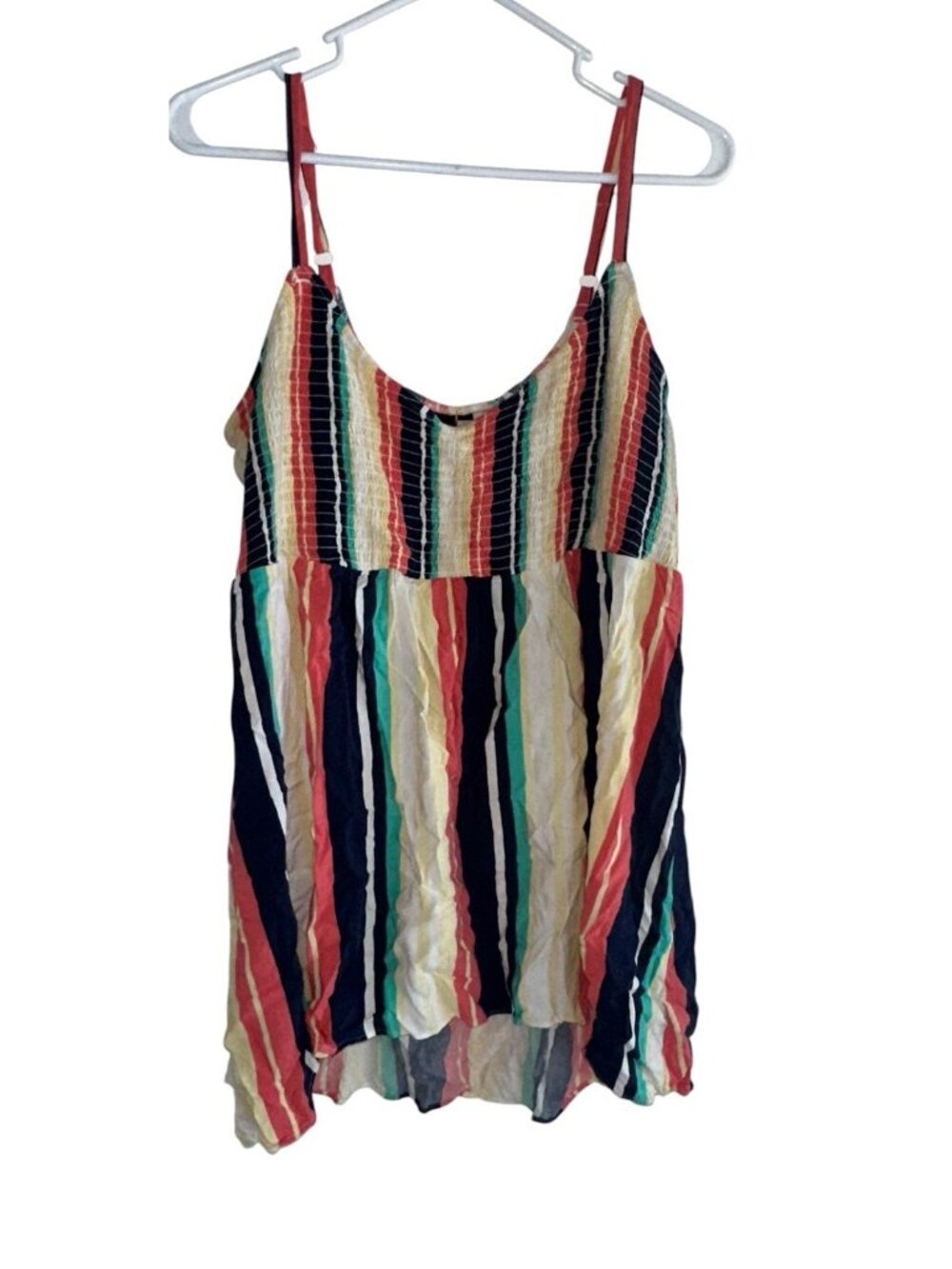 TORRID Smocked Multicolor Striped Playground Challis Tank Top Size 2 Or 2X
